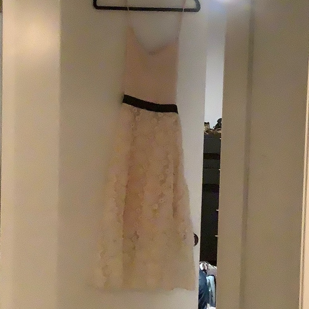 Cream and Black Lace Dress